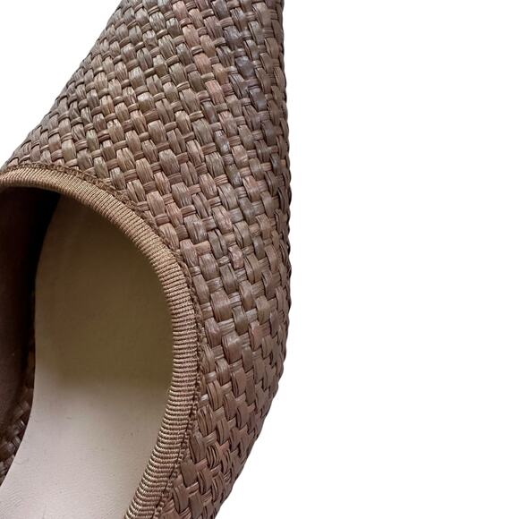 Loeffler Randall Nerine Brown Woven Raffia Square Toe Block Heel Pumps 10B - Picture 11 of 16